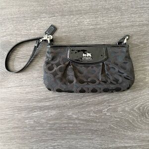 Coach Black Patterned Wristlet